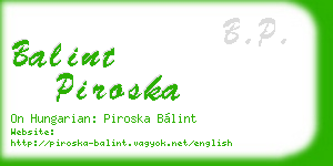 balint piroska business card